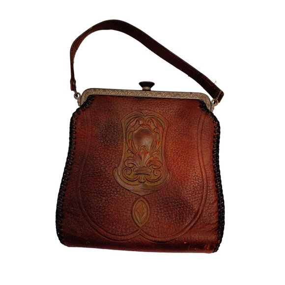 Vintage 1933-1935 Leather Hand-tooled Purse - Picture 4 of 5